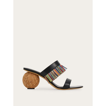 Fringed Sandal - Ladies - Black