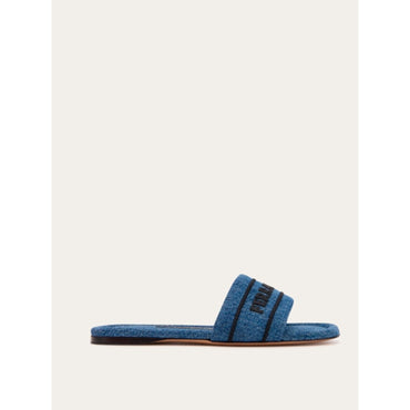 Ferragamo Logo Slide - Ladies - Denim