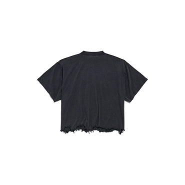 S/S Cropped T-Shirt - Faded Washed Black