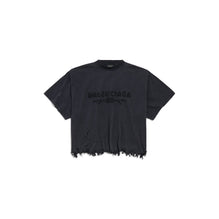 S/S Cropped T-Shirt - Faded Washed Black