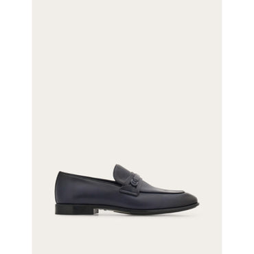 Loafer With Gancini Ornament - Men - Navy Blue