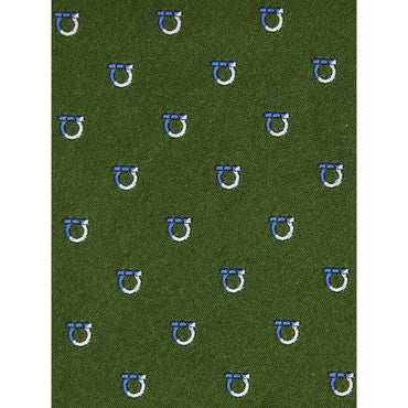 Two Tone Gancini Jacquard Tie - Men - Forest Green