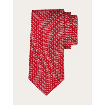 Writer Print Silk Tie - Men - Red