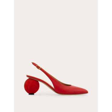 Spherical Heel Slingback Pump - Ladies - Flame Red