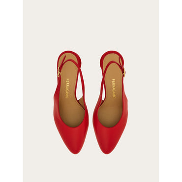 Spherical Heel Slingback Pump - Ladies - Flame Red