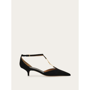 F Buckle T-Strap Pump - Ladies - Black