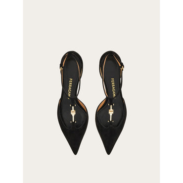 F Buckle T-Strap Pump - Ladies - Black