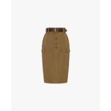 Jupe Cargo Twill Coton Souple - Kaki