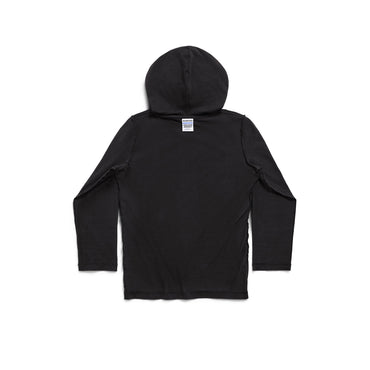 Inside Out Long Sleeve Hooded T-Shirt - Faded Black/White