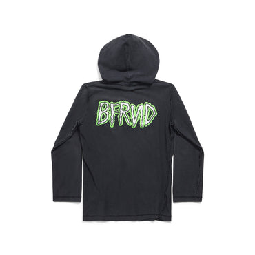 Inside Out Long Sleeve Hooded T-Shirt - Faded Black/W