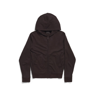 Slim Fit Zip-Up Hoodie - Washed Black