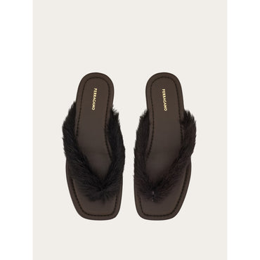 Thong Sandal With Fur Detail - Ladies - Testa Di Moro
