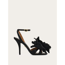 Flower Embellished High Heel Sandal - Ladies - Black