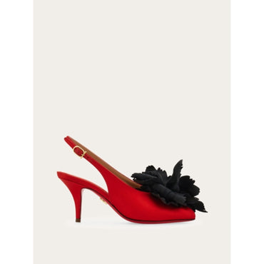 Flower Embellished Slingback - Ladies - Flame Red/Lipstick Red
