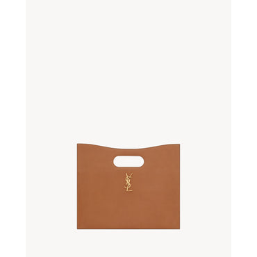 YSL BO JUNON TOTE W_MASOIL C/C - BRICK/EBONY DK