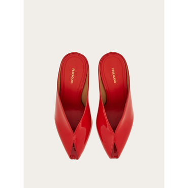 Peep Toe Mule - Ladies - Flame Red