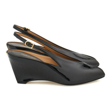 Peep Toe Slingback - Ladies - Black