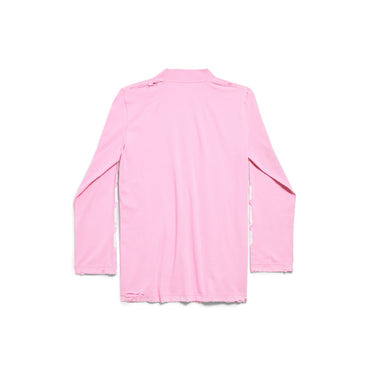 L/S Fitted T-Shirt - Light Pink/White
