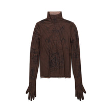 Tatoo L/S Glove Top - Dark Brown