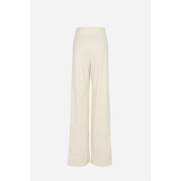 Pantalon Toile De Coton Satine - Blanc Casse