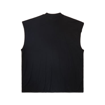 Inside Out Sleeveless T-Shirt - Faded Black/White