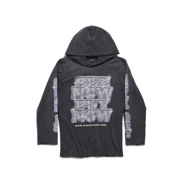 L/S Hooded T-Shirt - Faded Black