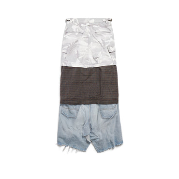 Maxi Layered Cargo Skirt - Light Grey
