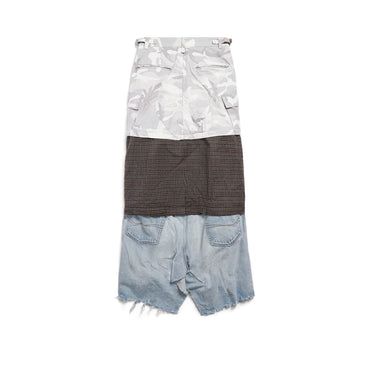 Maxi Layered Cargo Skirt - Light Grey