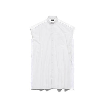 Sleeveless Hybrid Shirt Dress - Dirty White