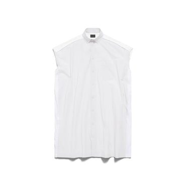 Sleeveless Hybrid Shirt Dress - Dirty White