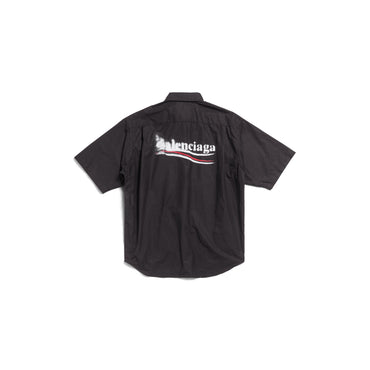 Short Sleeve Large Fit Shirt - Black