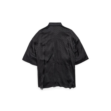Short Sleeve Wrap Blouse - Black