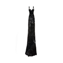Embroidered Fitted Gown - Black
