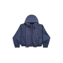 Incognito Boxy Zip-Up Hoodie - Washed Blue