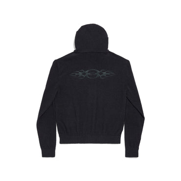 Fitted Zip-Up Hoodie - Black