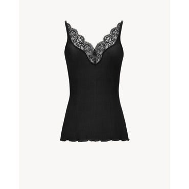 TANK TOP AVEC EMPIECEMENT DENT - NERO/NERO