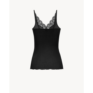 TANK TOP AVEC EMPIECEMENT DENT - NERO/NERO