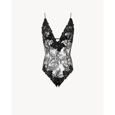 Fouger Medallion Lace Bodysuit - Noir