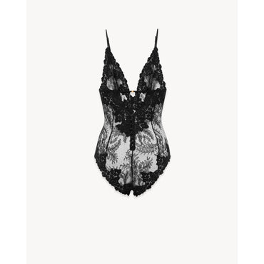 Fouger Medallion Lace Bodysuit - Noir