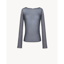 T-Shirt Round Collar Manches Longu - Gris