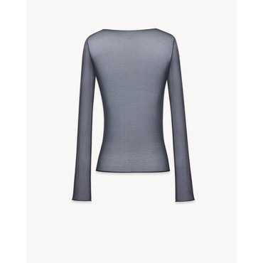 T-Shirt Round Collar Manches Longu - Gris