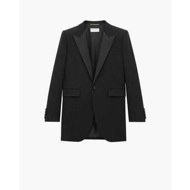 VESTE GRAIN DE POUDRE DE LAINE - NERO/NERO