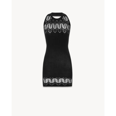 ROBE JERSEY SEAMLESS GRAPHIQUE - NERO/NERO