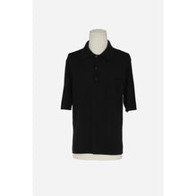 POLO MANCHES COURTES LAINE FIN - NERO/NERO
