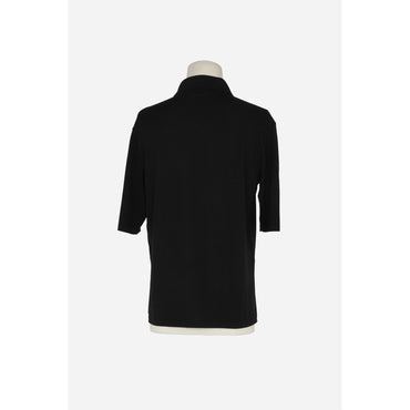 POLO MANCHES COURTES LAINE FIN - NERO/NERO