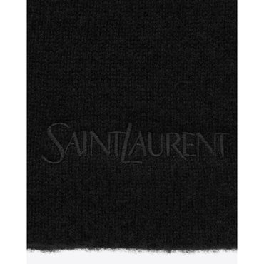 LONG BEANNIE WITH SAINT LAUREN - NERO/NERO