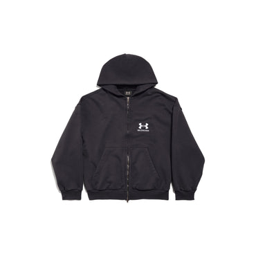 Under Armour Regular Zip-Up Hoodie - Washed Black/White