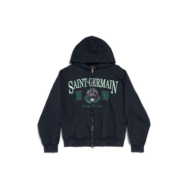 Regular Zip-Up Hoodie - Navy