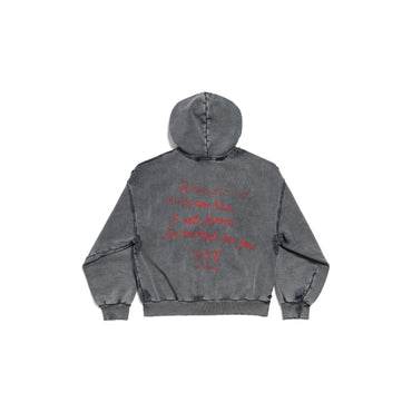 Regular Zip-Up Hoodie - Super Faded Wash Blk