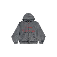 Regular Zip-Up Hoodie - Super Faded Wash Blk